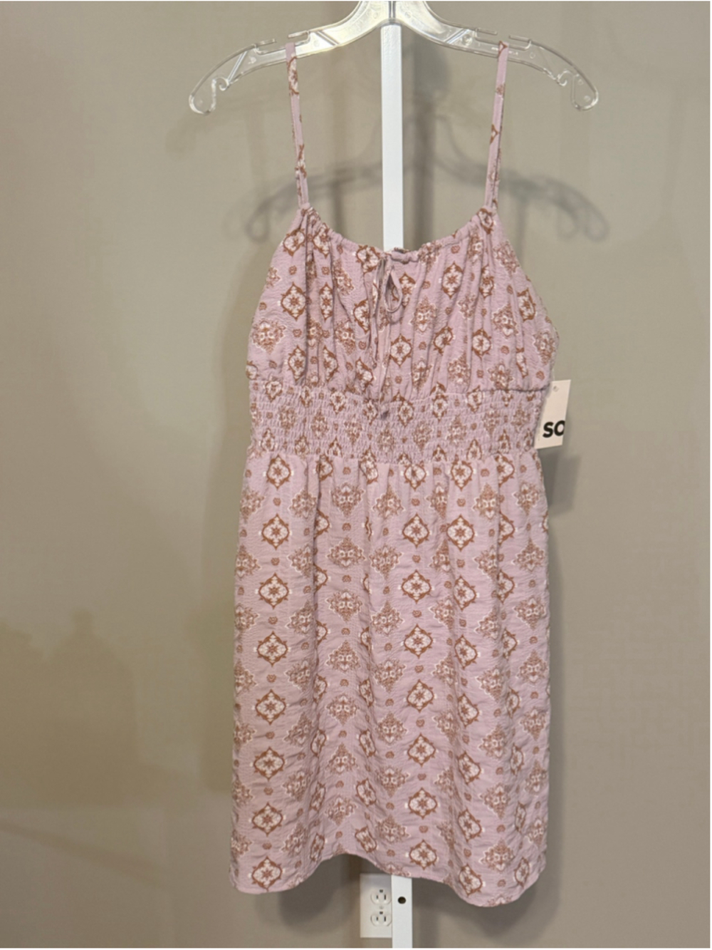 Women's SO Mini Dress Size M Purple Brown Patterned